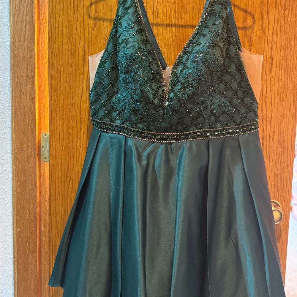 Aspeed Teal and Green Beaded Dress